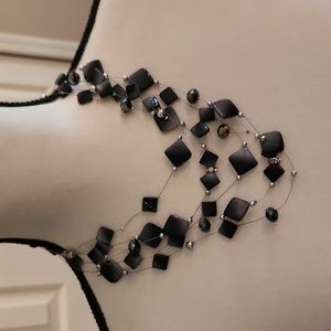 Necklace, Gray/black beads, no markings, Excellent condition, hardly worn